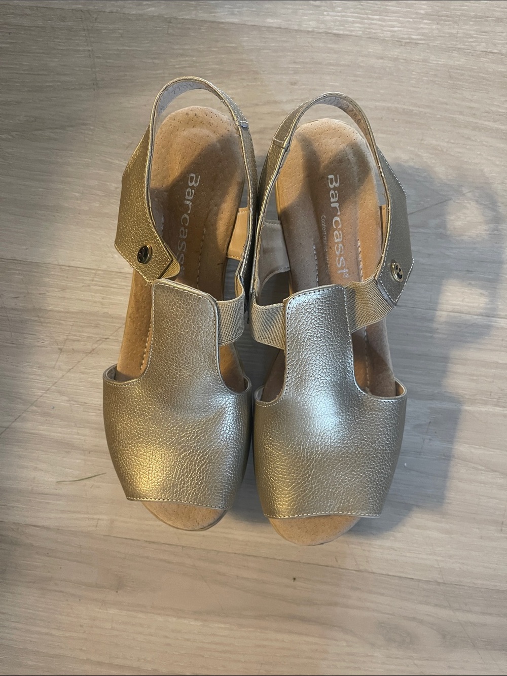 Cassina Metallic Gold Slingback Sandals for Women
